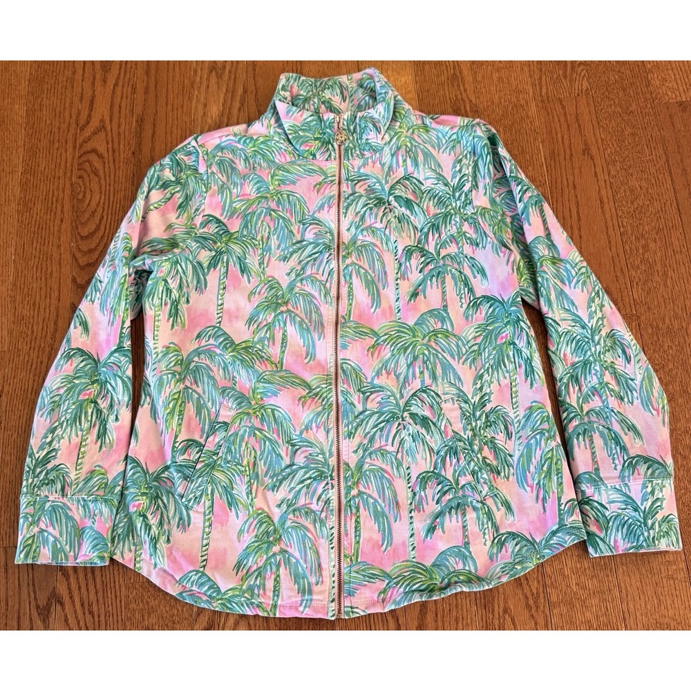 Lilly Pulitzer Leona Zip Up Jacket Large Suite Views Women's Vibrant Retired